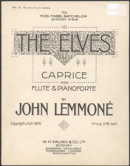 The elves [music] : caprice for flute & pianoforte / by John Lemmone