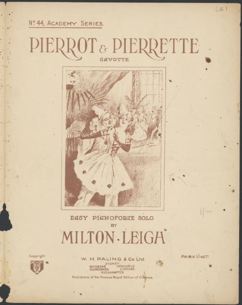 Pierrot & pierrette [music] : gavotte : easy pianoforte solo / by Milton Leigh