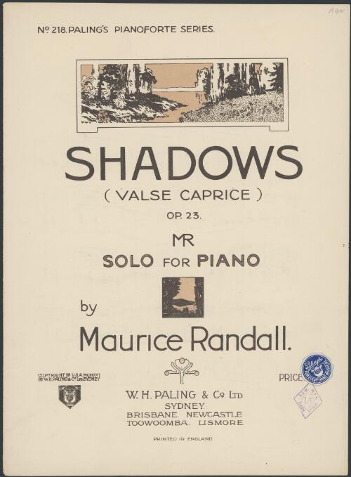 Shadows [music] : valse caprice, Op. 23 / by Maurice Randall