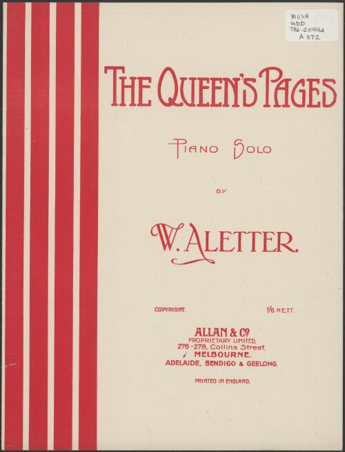 The queen's pages [music] / by W. Aletter