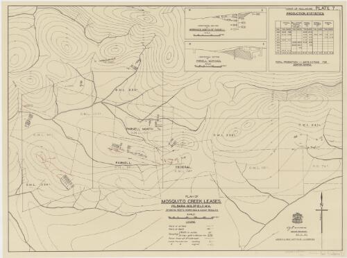 Plan of Mosquito Creek leases, Pilbara Goldfield, W.A. showing reefs, workings and assay results [cartographic material] / Aerial, Geological and Geophysical Survey, Northern Australia ; surveys & reef mapping by J.C. Thompson
