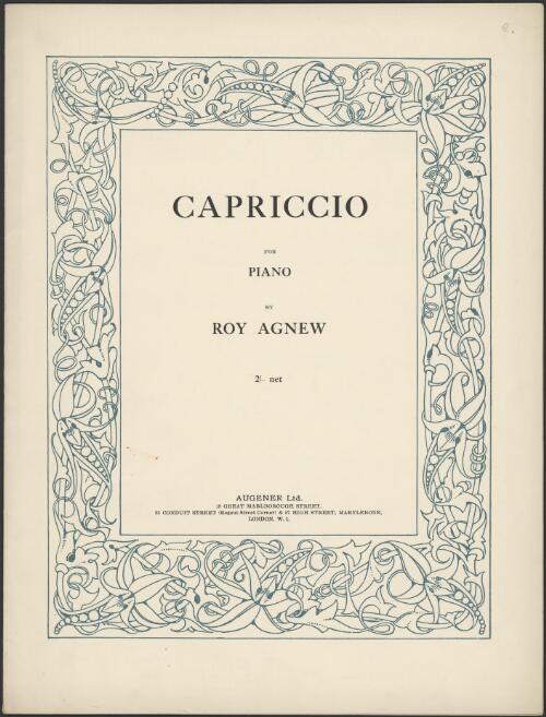 Capriccio [music] : for piano / by Roy Agnew