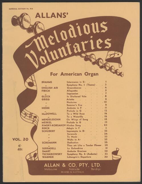 Allan's melodious voluntaries [music]: for American organ