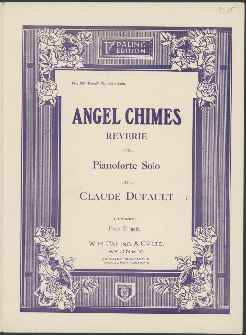 Angel chimes [music] : reverie for pianoforte solo / by Claude Dufault