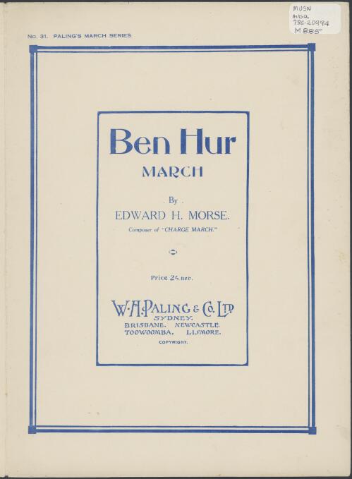 Ben Hur [music] : march / by Edward H. Morse