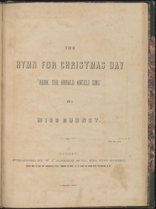 The hymn for Christmas Day "Hark, the herald angels sing" / by Miss Burney
