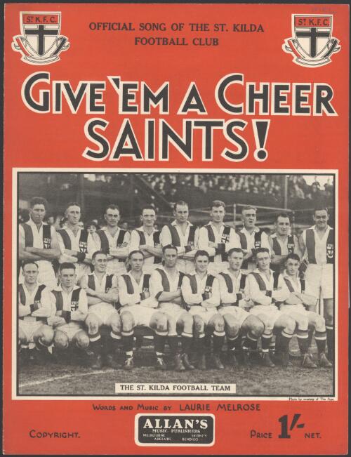 Give 'em a cheer Saints [music] / words and music by Laurie Melrose ; arr. by Johnnie Robertson
