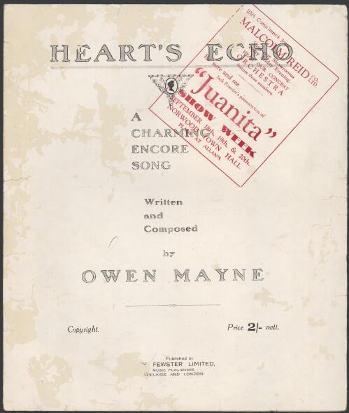 Heart's echo [music] : a charming encore song / written and composed by Owen Mayne