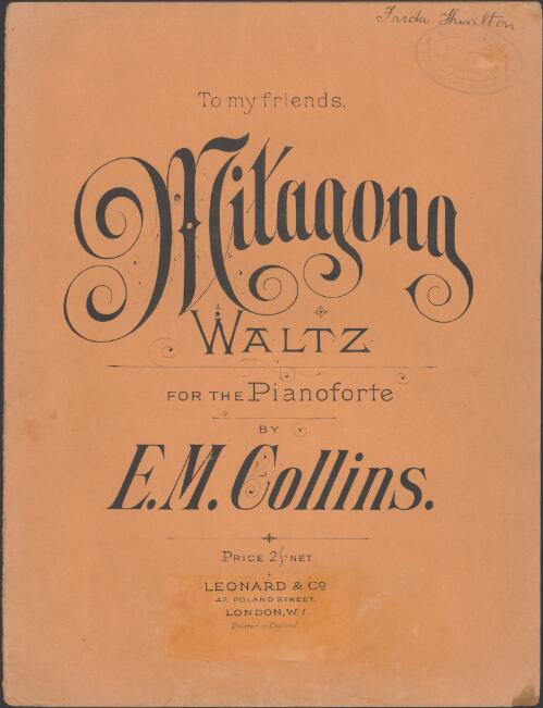 Mitagong waltz [music] : for the pianoforte / by E.M. Collins