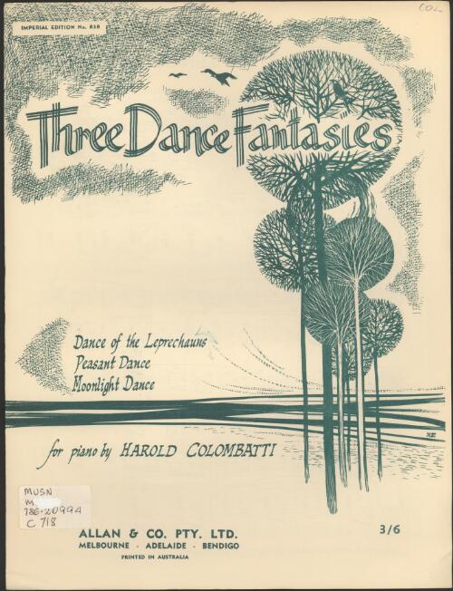 Three dance fantasies [music] : for piano / by Harold Colombatti