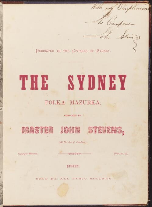 The Sydney polka mazurka [music] / composed by John Stevens