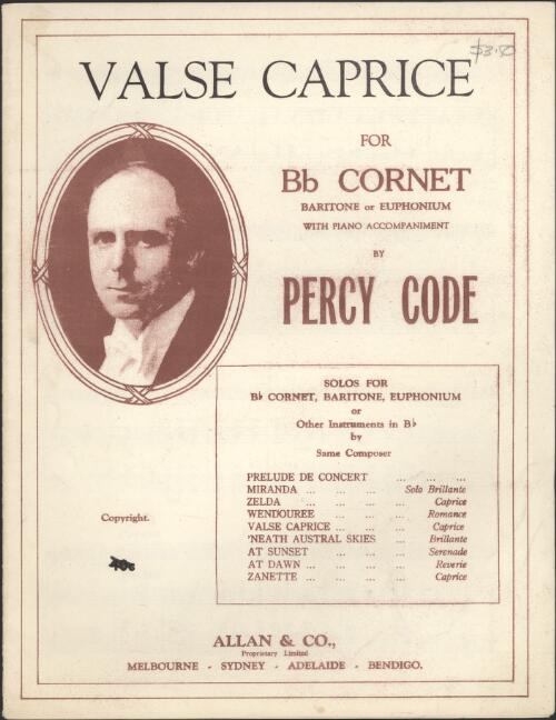 Valse caprice [music] for Bb cornet, baritone or euphonium with piano accompaniment / by Percy Code