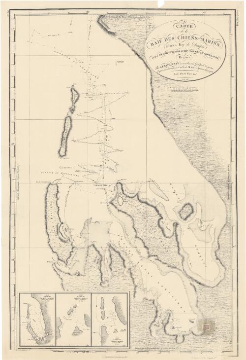Carte de la Baie des Cliens-Marins (Shark's Bay de Dampier) a la Terre D'Endrackt ; Nouvelle-Hollande [cartographic material] / dressee par L. Freycinet