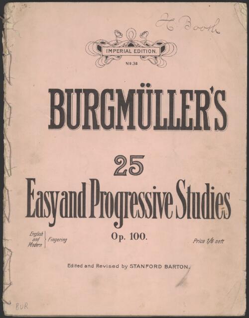 Burgmuller's 25 easy and progressive studies for the pianoforte, op. 100 [music]