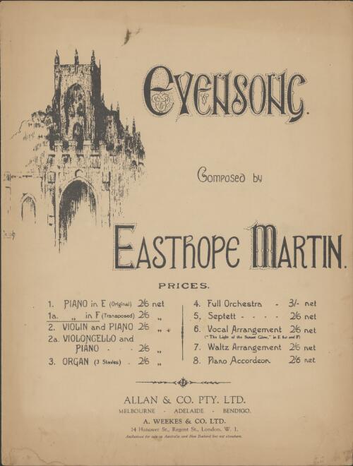 Evensong [music] / composed by Easthope Martin