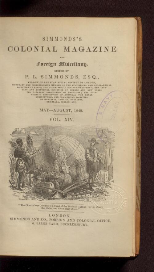 Simmonds's colonial magazine and foreign miscellany / edited by P.L. Simmonds