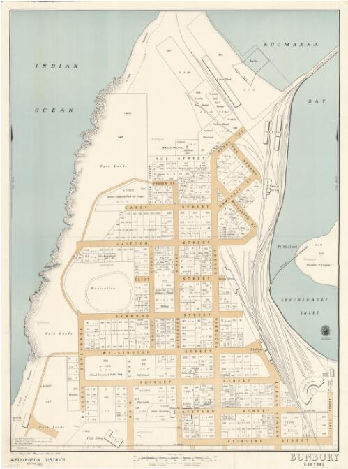 Bunbury Central, Wellington District 411A&D/40 [cartographic material] / prepared by the Chief Draftsman's Branch, Department of Lands and Surveys