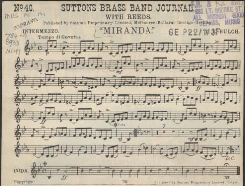 Miranda [music] : intermezzo / T.E. Bulch