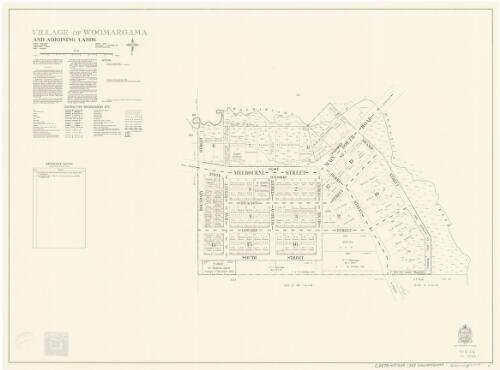 Village of Woomargama and adjoining lands [cartographic material] : Parish - Woomargama, County - Goulburn, Land District - Albury, Shire - Holbrook / printed & published by Dept. of Lands Sydney