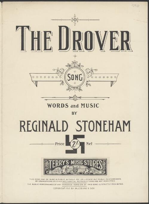 The drover [music] : song / words and music by Reginald Stoneham