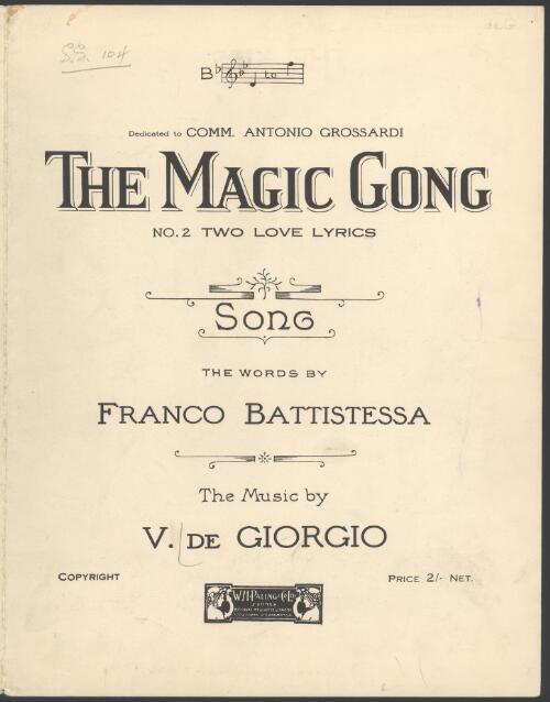 The magic gong [music] / words by Franco Battistessa ; music by V. de Giorgio