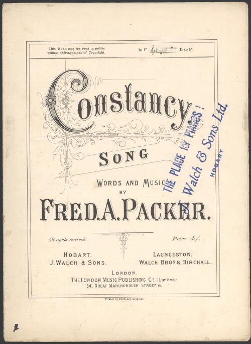 Constancy [music] song / words and music by Fred A. Packer