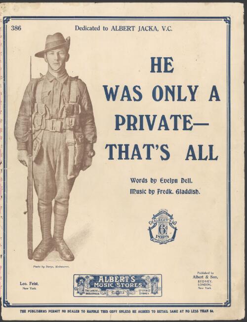 He was only a private, that's all [music] / words by W.L. Werden ; music by Fred'k. E. Gladdish