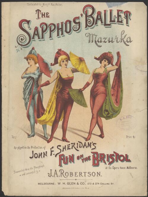 The sapphos' ballet [music] : mazurka / transcribed from the phonograph and arranged by J.A. Robertson