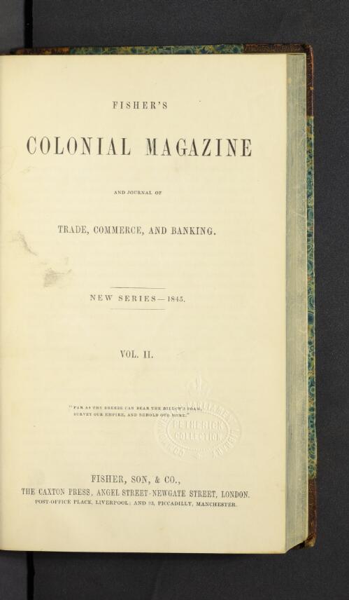 Fisher's colonial magazine and journal of trade, commerce and banking