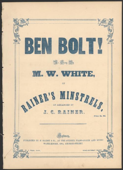 Ben Bolt! [music] / as arranged by J. C. Rainer