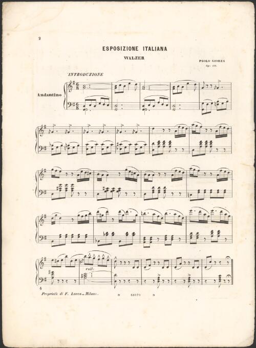 Esposizione Italiana [music] : walzer : op. 119 / Paolo Giorza