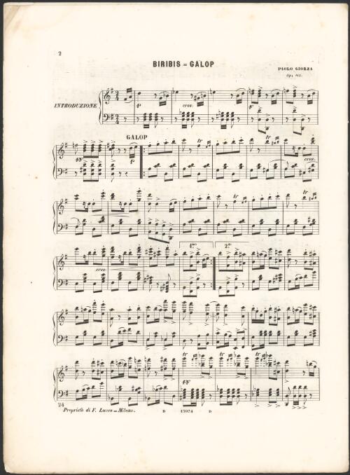 Biribis [music] : galop : op. 115 / Paolo Giorza
