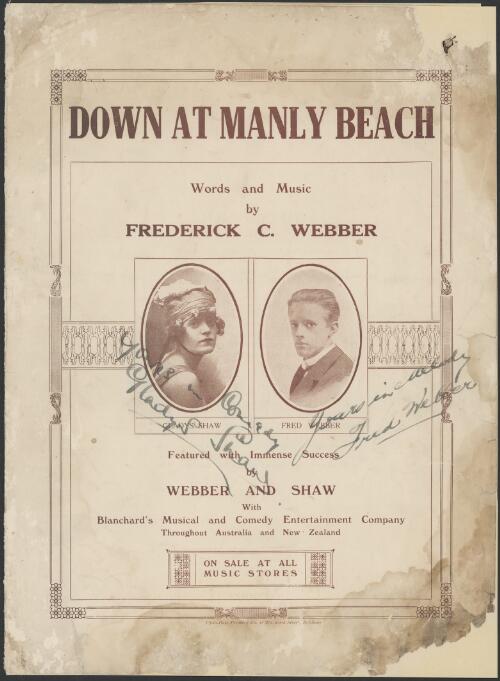 Down at Manly Beach [music] / words and music by Frederick C. Webber
