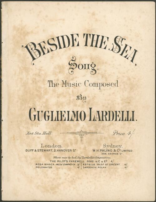 Beside the sea [music] : song / the music composed by Guglielmo Lardelli