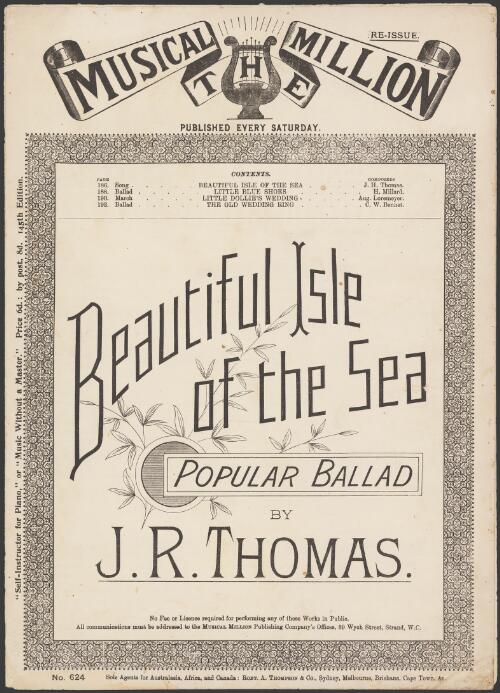 Beautiful isle of the sea [music] : popular ballad / by J. R. Thomas