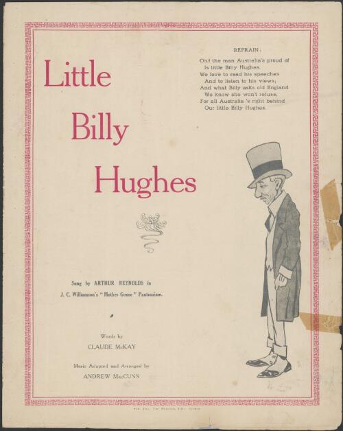 Little Billy Hughes [music] / words by Claude McKay ; music adapted and arranged by Andrew MacCunn