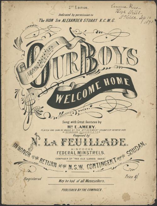 Our boys welcome home [music] / words by W. H. Leake ; composed by N. La Feuillade
