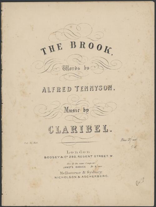 The brook [music] / music by Claribel ; words by Alfred Tennyson