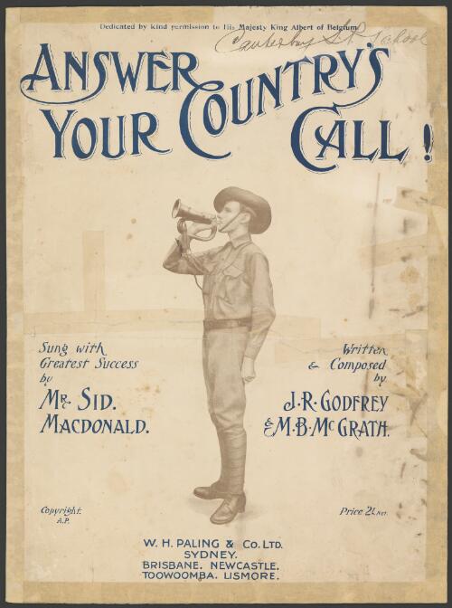 Answer your country's call! [music] / written and composed by J.R. [sic] Godfrey & M.B. McGrath
