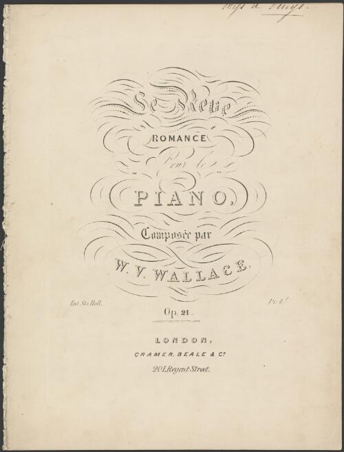Le reve [music] : romance pour le piano : op. 21 / composée par W.V. Wallace