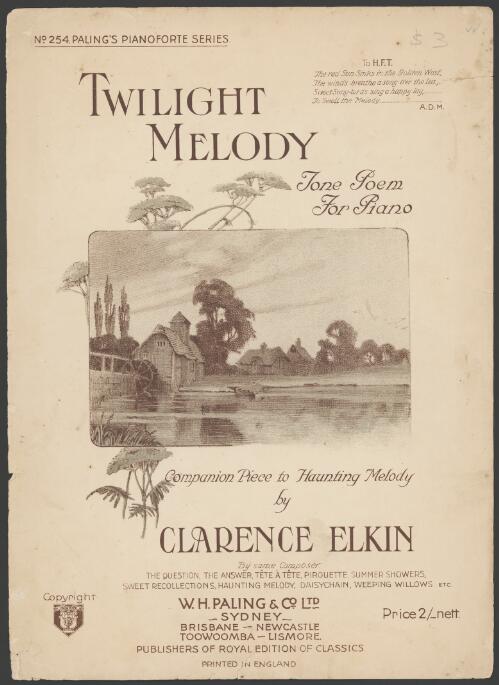 Twilight melody [music] : tone poem for piano : companion piece to Haunting melody / by Clarence Elkin