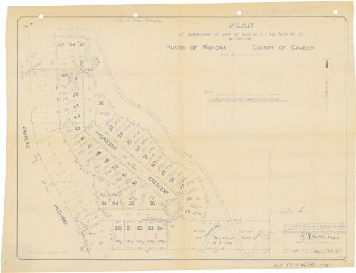 Plan of subdivision of part of land in C.T. Vol. 2505, Fol. 22 at Corrimal [cartographic material] : Parish of Wonona, County of Camden / Keith Frederick Williams, surveyor