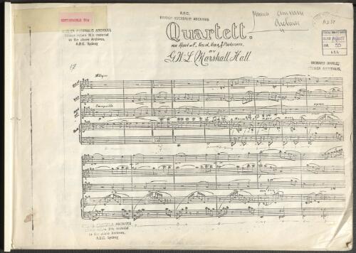 Quartett for horn in F, violin, viola & pianoforte [music]/ by G.W.L. Marshall Hall