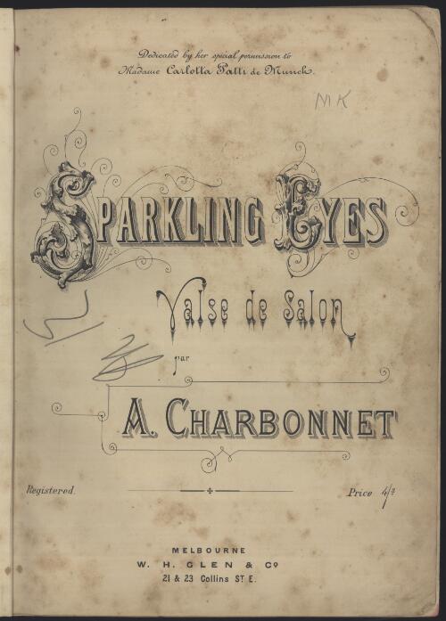 Sparkling eyes [music] : valse de salon / par A. Charbonnet