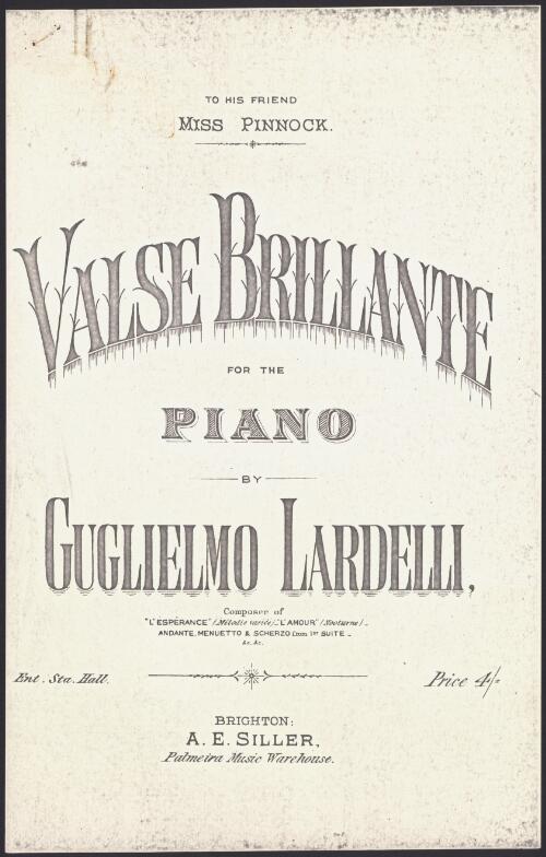 Valse brillante [music] : for the piano / by Guglielmo Lardelli