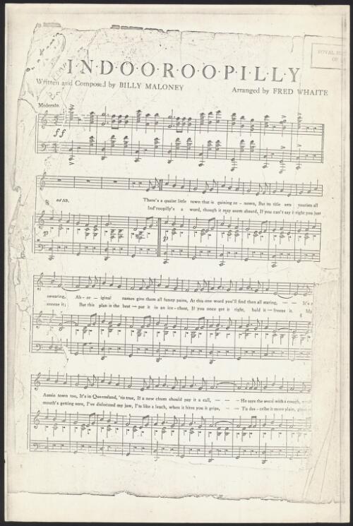 Indooroopilly [music] / written and composed by Billy Maloney ; arranged by Fred Whaite