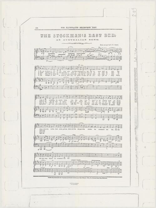 Stockman's last bed [music]: an Australian song / music arranged by S.H. Marsh