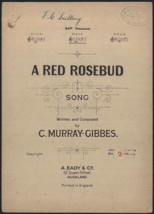 A red rosebud [music] : song / written and composed by C. Murray-Gibbes