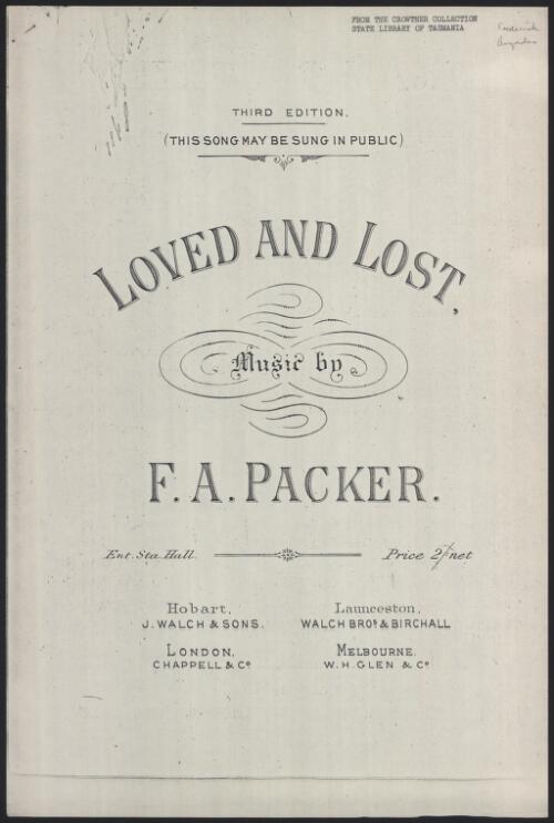 Loved and lost [music] / music by F.A. Packer
