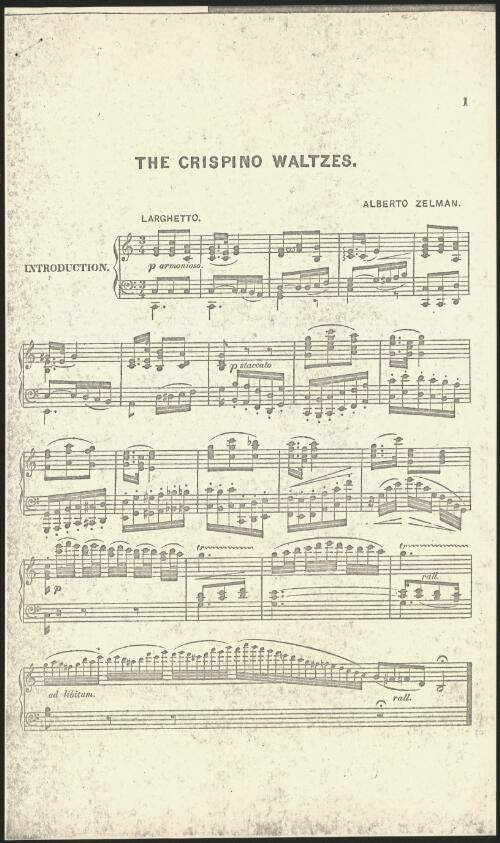 Crispino waltzes [music] / Alberto Zelman